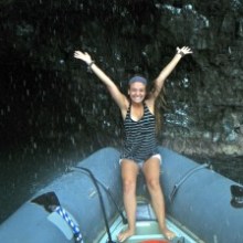 a person swimming in the water